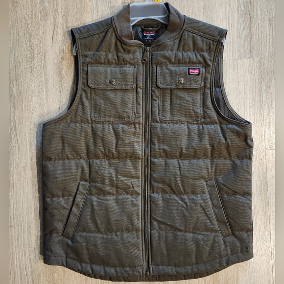 Wrangler Other - Mens Wrangler Quilted Lined Duck Vest Relaxed Fit (L) NWT